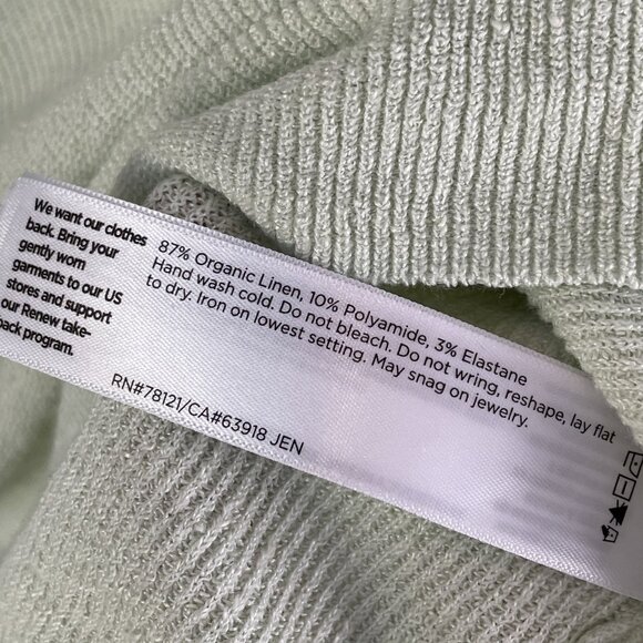 Eileen Fisher Womens XL Mist Green Sweater Organic Linen Blend Long Sleeve Knit - Picture 6 of 12